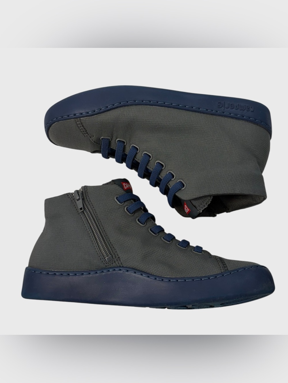 Camper Grey Navy Blue Peu Touring High Top Sneaker Size 39